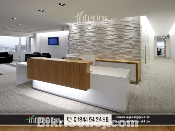 The reception design of an office or an institute